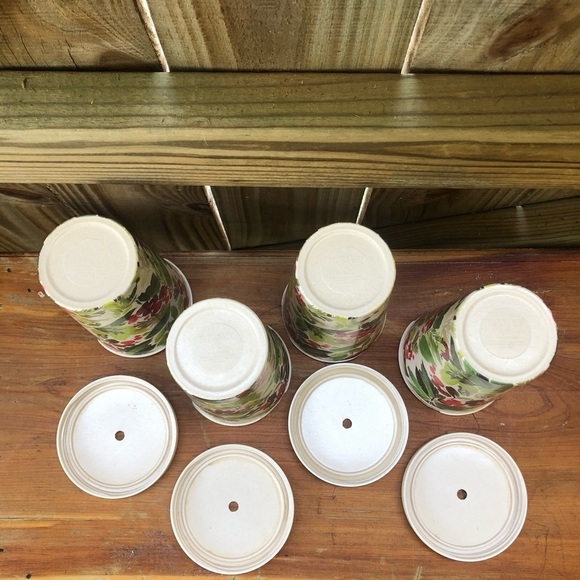 Set of 4 Patina Vie Holiday Holley Berry Bamboo Travel Tumblers & Lids Size 16oz - Picture 5 of 10